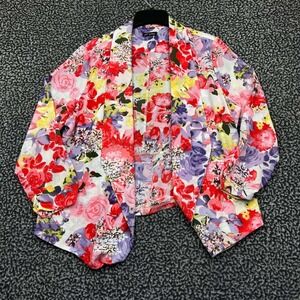 Michel Blazer Jacket Women Medium Floral Long Sleeve M